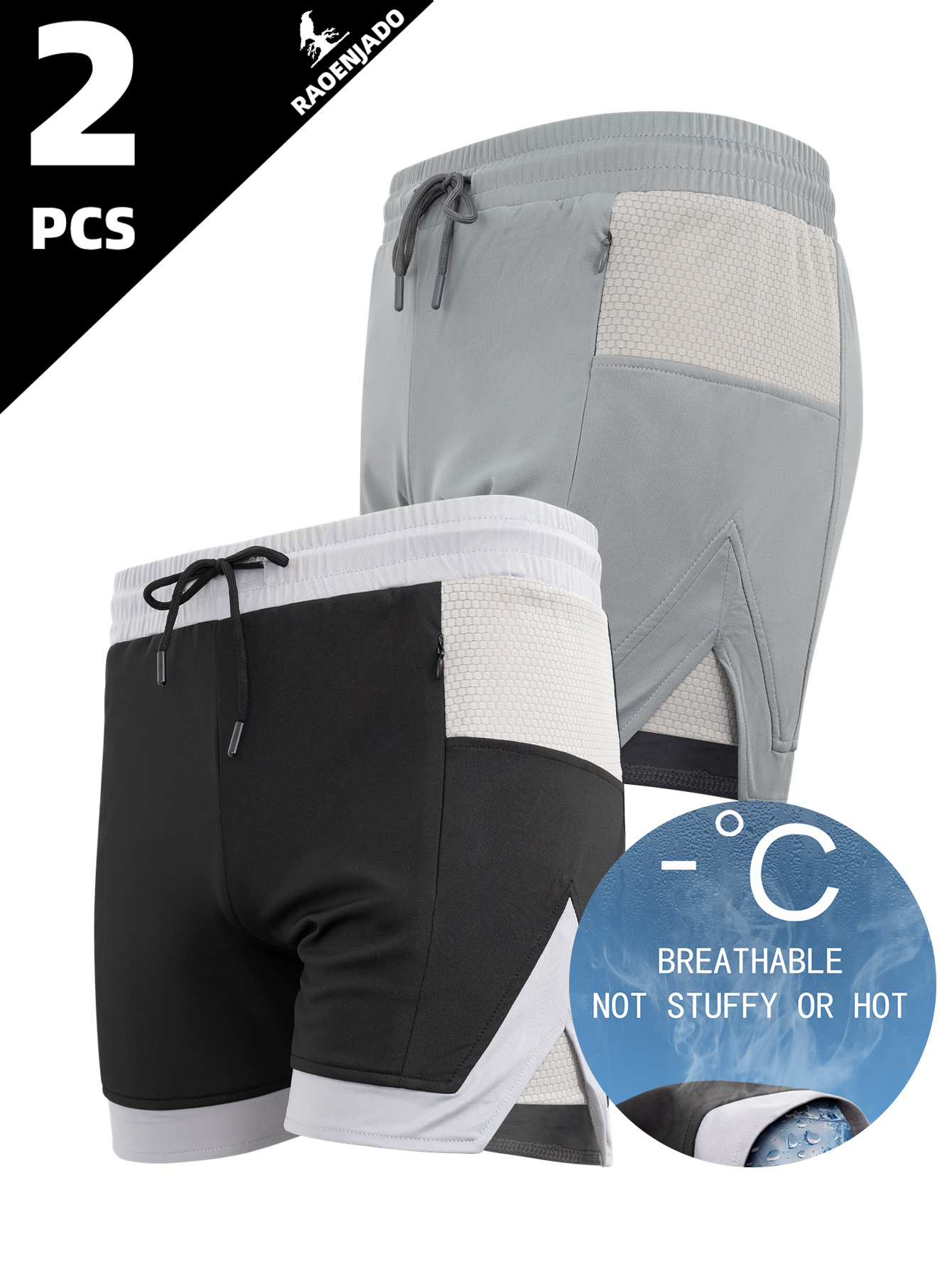 Trunk Breathable Men - メンズ速乾アスレチックショーツ、夏用ランニング、軽量で通気性のあるスイムトランクス、伸縮性ウエスト、ドローストリング、ジッパーポケット付き