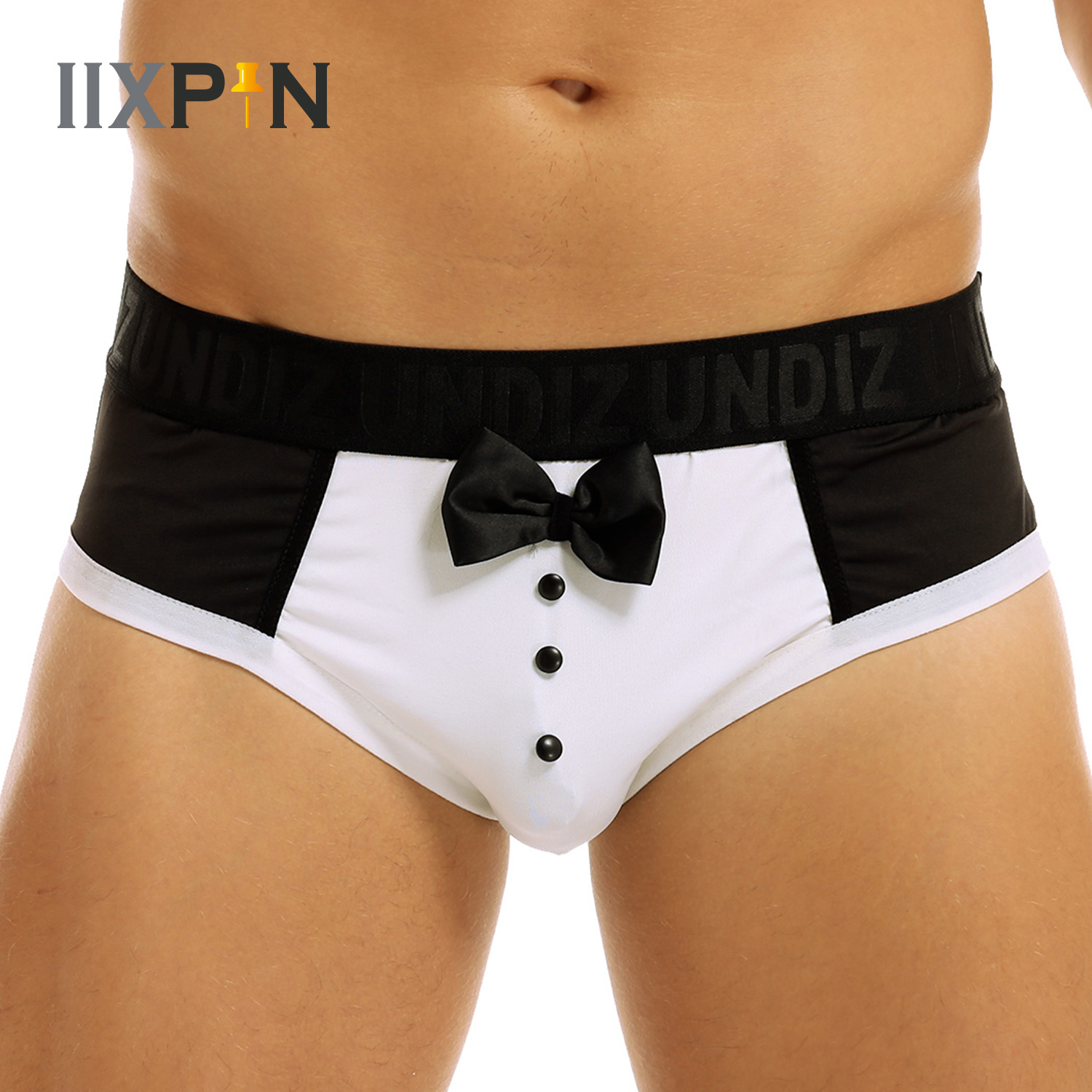 Boxer Shorts Modal - メンズかわいいタキシードボクサーパンツブリーフ下着黒色スプライス綿蝶ネクタイパンティー就寝時サプライズパンツ