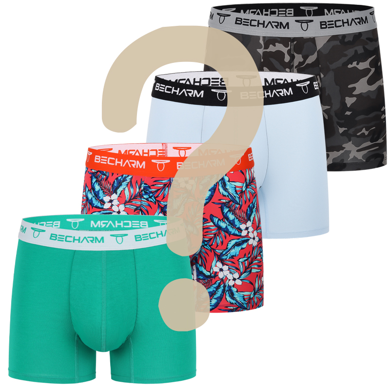 Boxer Brief Pack Cotton - メンズボクサーパンツ4枚入り/ブラインドボックス メンズショーツ メンズブリーフセット ランダム4点セット 4枚組 ランダムカラー下着