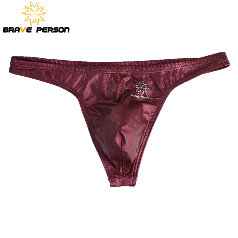 Multi Pack Underwear - 3ピース/ロットnewブレイブ人男性ブリーフセクシーなメンズ低ウエストブリーフ模造革男性パンツブリーフtバック下着