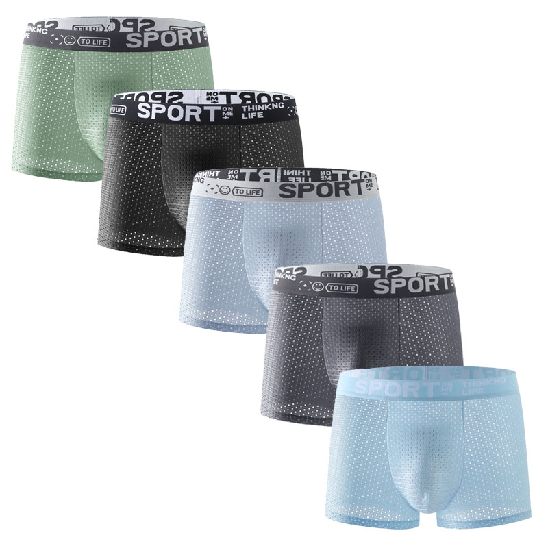 Mesh Sport Boxer - 5枚組 メンズ アイスシルク メッシュ ボクサーショーツ セット