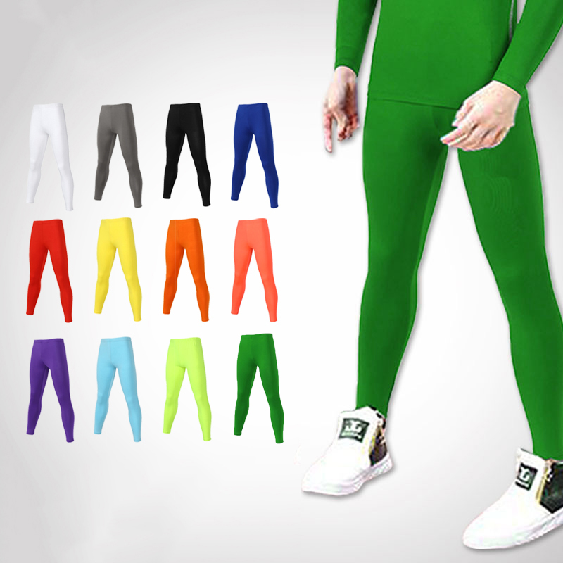 Compression Long Pant - キッズランニングタイツジムパンツ子供少年少女バスケットボールサッカーサッカーフィットネスエクササイズスポーツロング圧縮レギンス72