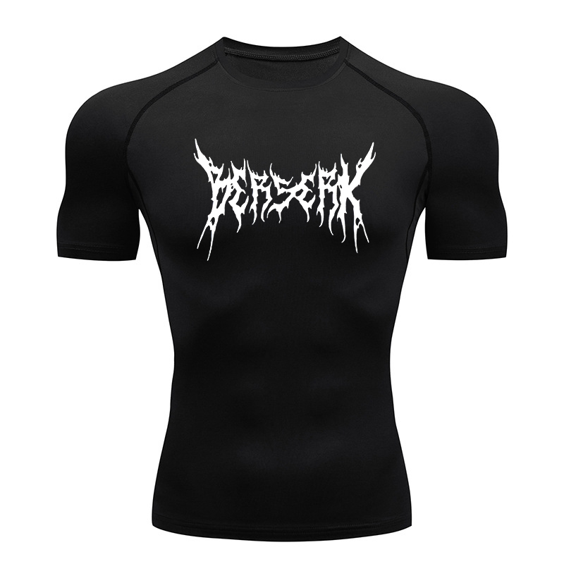 Base Layer Top - ジムワークアウトラッシュガード男性用アスレチッククイックドライコンプレッションシャツベルセルクプリントTシャツTシャツトップスアンダーシャツベースレイヤー