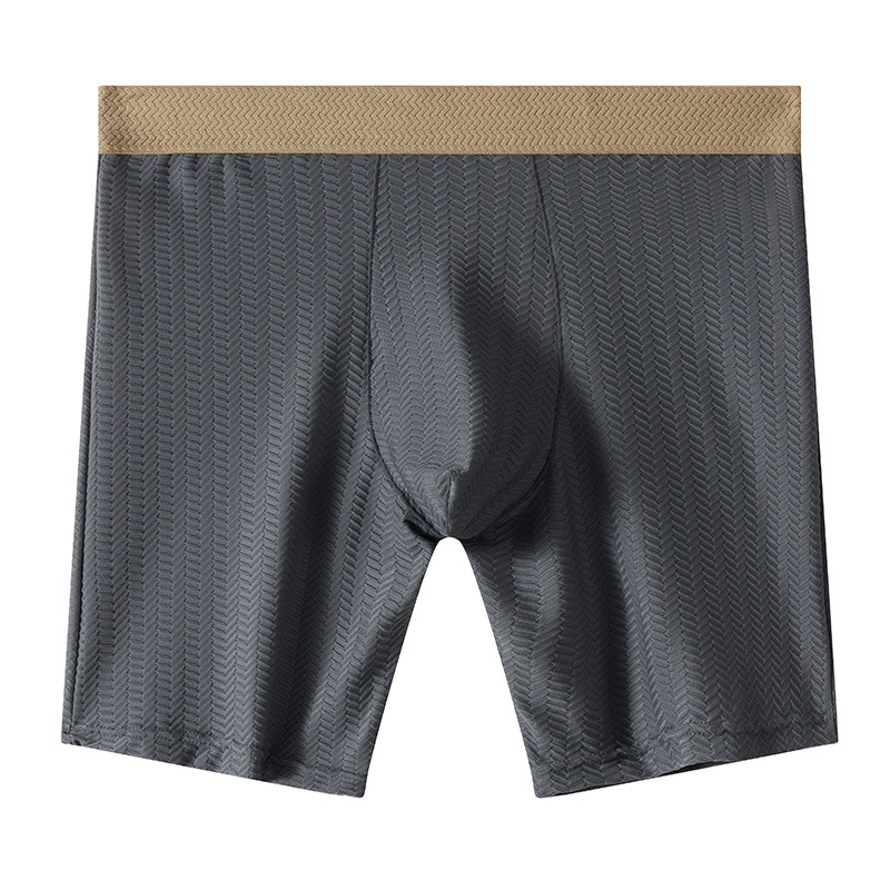 メンズボクサーショーツオムナイロン下着男アイスシルクパンティ - Long Leg Trunk Men のレビューと価格