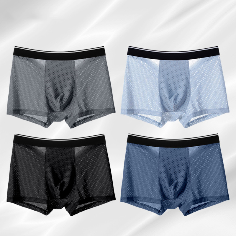 8 ピース/ロットメンズパンティーアイスシルク男性パンツ通気 - Boxer Shorts Modal のレビューと価格