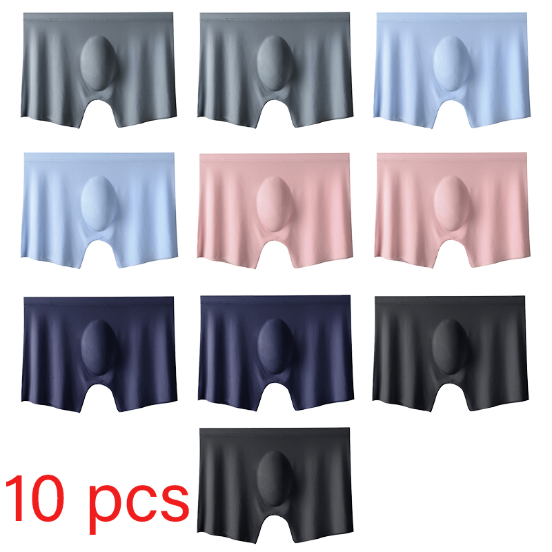 10 ピース/ロットメンズ夏のアイスシルクボクサーブリーフシ - Boxer Shorts Modal のレビューと価格