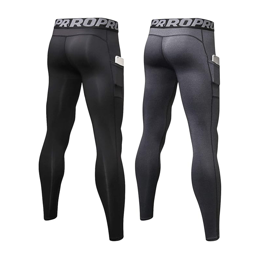 メンズコンプレッションパンツロングジョンズ男性用レギンスポケ - Compression Long Pant のレビューと価格