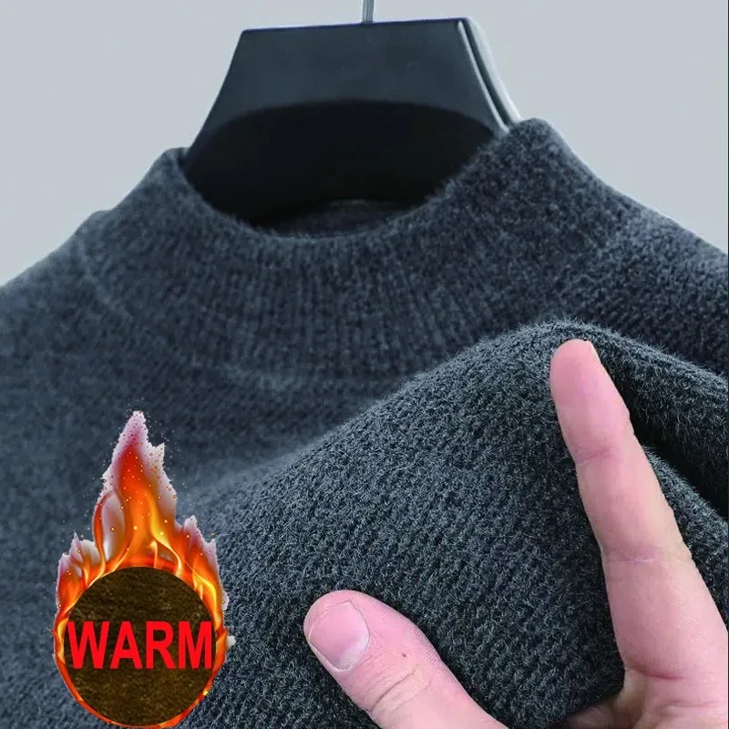 メンズニットウェアセーター新しい秋冬長袖無地プルオーバー男性 - Thermal Long John のレビューと価格
