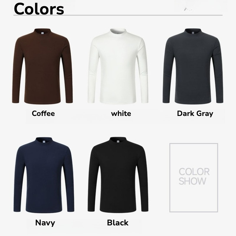 メンズ 280g 両面デロンサーマル長袖ハイカラーベースレイ - Base Layer Top のレビューと価格