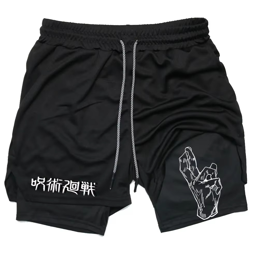 アニメ呪術廻戦ジムショートフィットネス 2 in 1 圧縮パ - Compression Shorts Athletes のレビューと価格