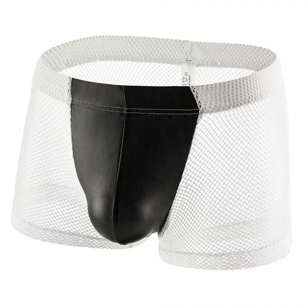 男性メッシュシースルーボクサーパンツ通気性ミッドライズ中空バ - Pouch Boxer Pouch のレビューと価格