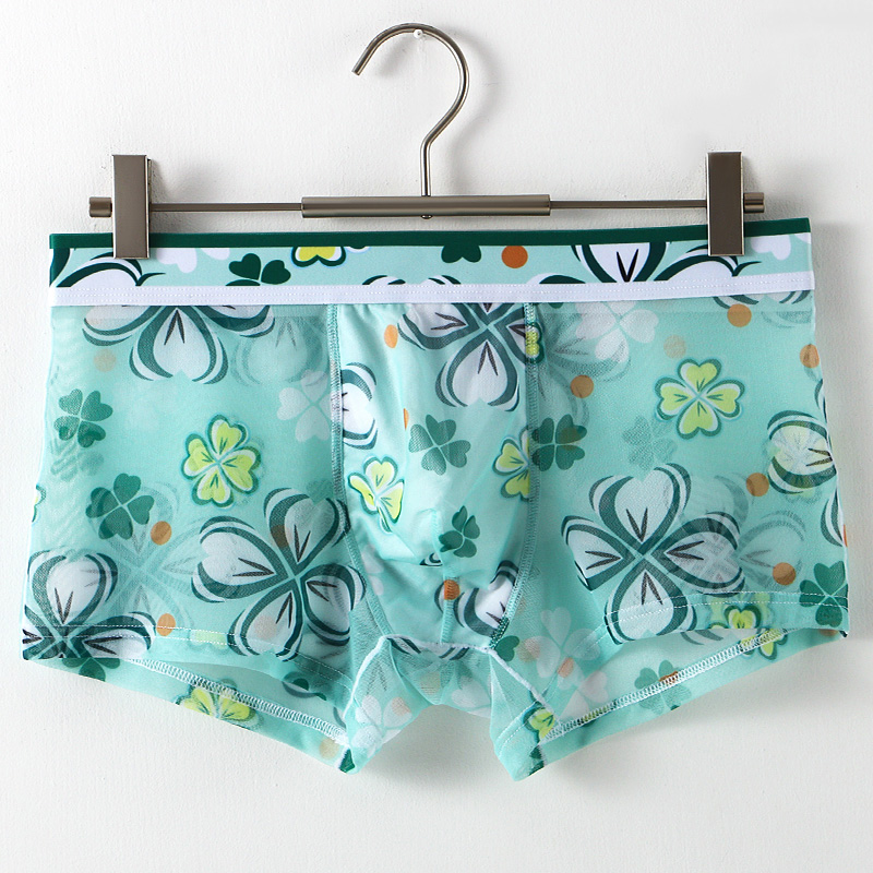 超薄型透明アイスシルクメンズボクサーブリーフ花柄メッシュ通気 - Mesh Sport Boxer のレビューと価格