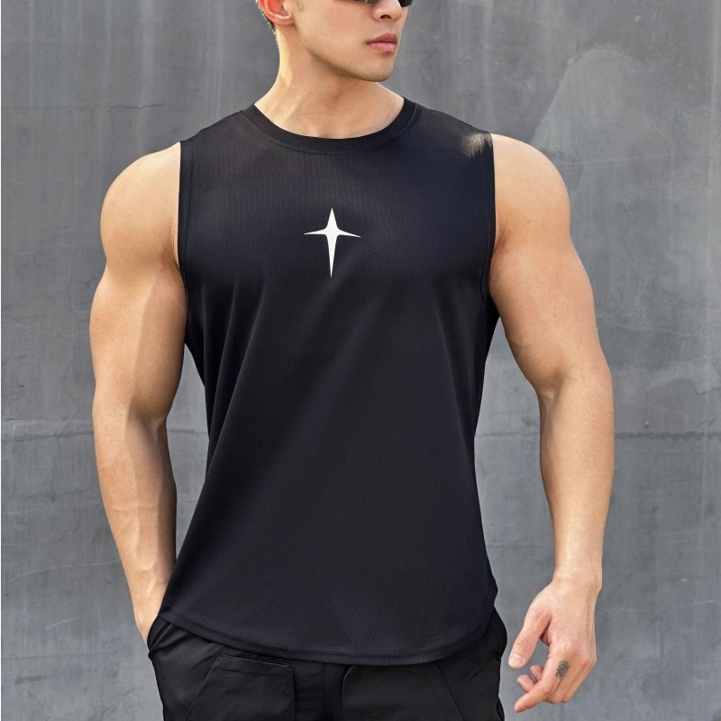夏ノースリーブベストアウトドアカジュアルスポーツタンクトップ - Undershirt Crew Neck のレビューと価格