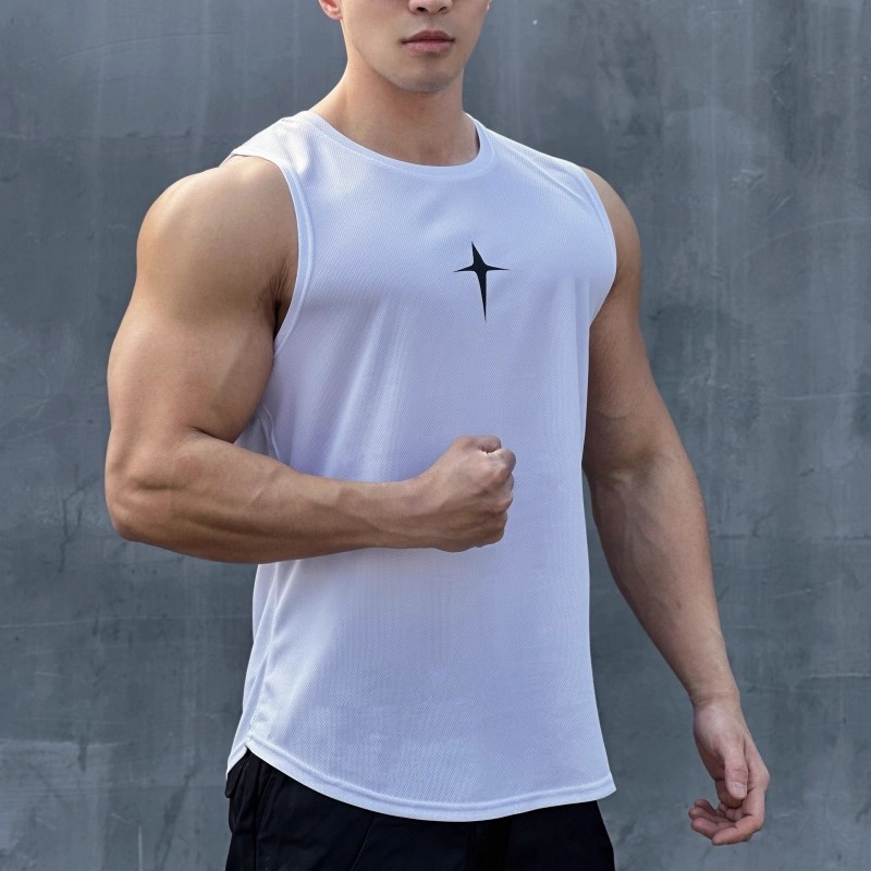 夏ノースリーブベストアウトドアカジュアルスポーツタンクトップ - Undershirt Crew Neck のレビューと価格