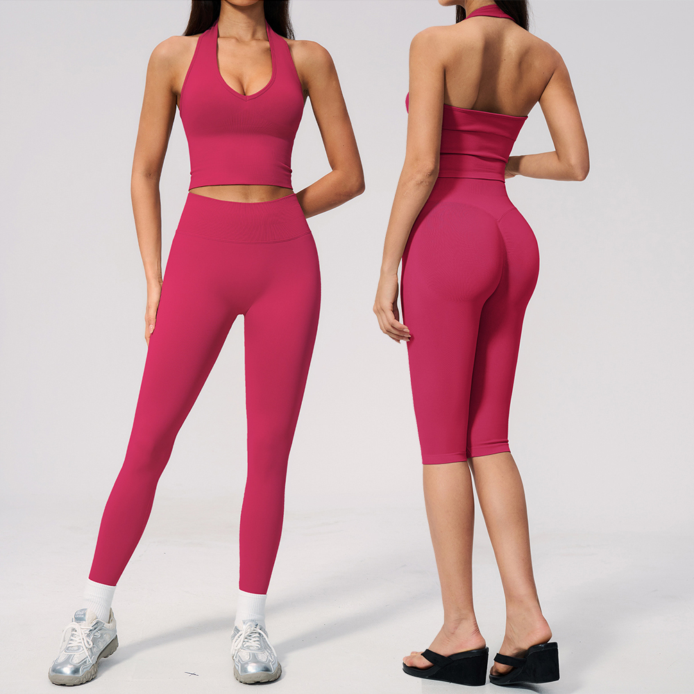 シームレスヨガスーツ 2ピース レディース アスレチックウェ - Compression Shorts Athletes のレビューと価格