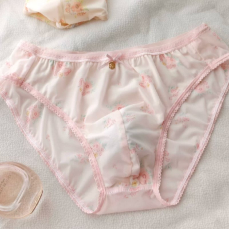 日本の新しい甘い花柄のボウタイクロスドレッシング下着、男性用 - Boxer Shorts Modal のレビューと価格