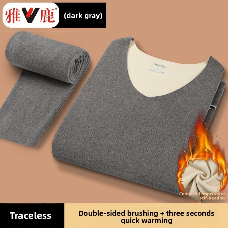 V ネックシームレスサーマル下着セットメンズ肥厚ベルベット加 - Thermal Long John のレビューと価格