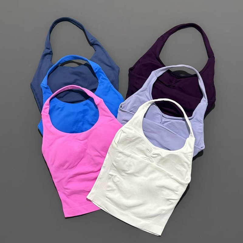 ジムタンクトップ レディース オープンバック スポーツ ロン - Suspender Tank Top のレビューと価格