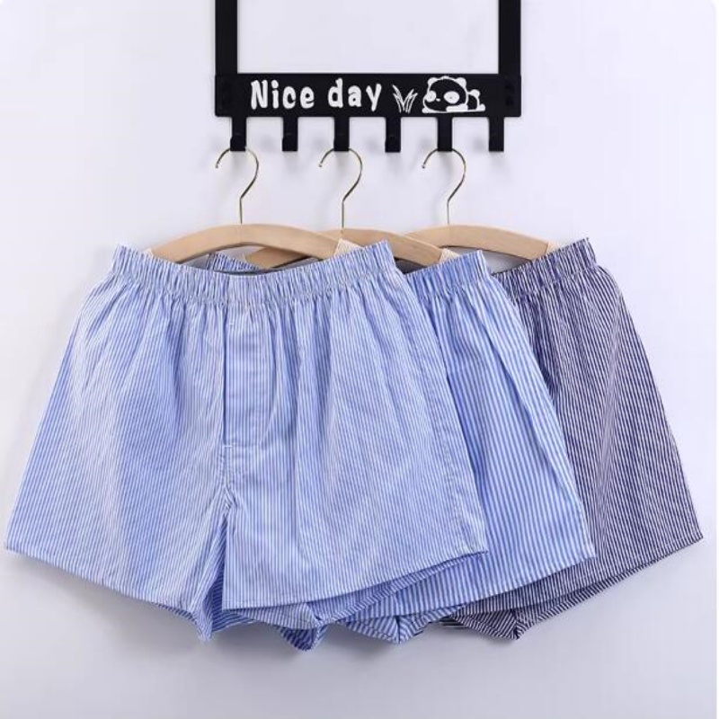 3ピース/ロットM-3XLのクラシック格子縞の男性ボクサーシ - Boxer Brief Pack Cotton のレビューと価格