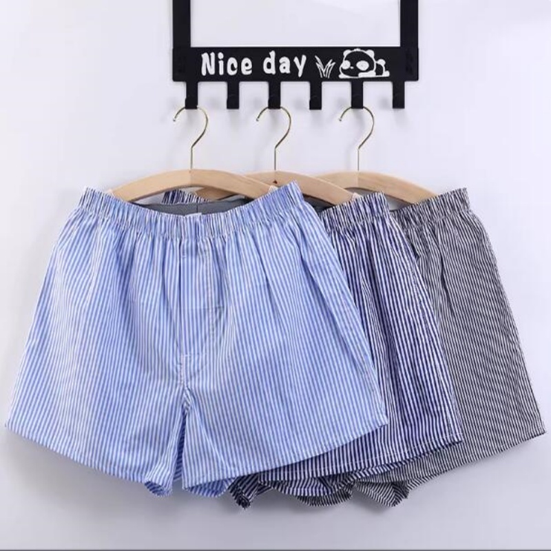 3ピース/ロットM-3XLのクラシック格子縞の男性ボクサーシ - Boxer Brief Pack Cotton のレビューと価格