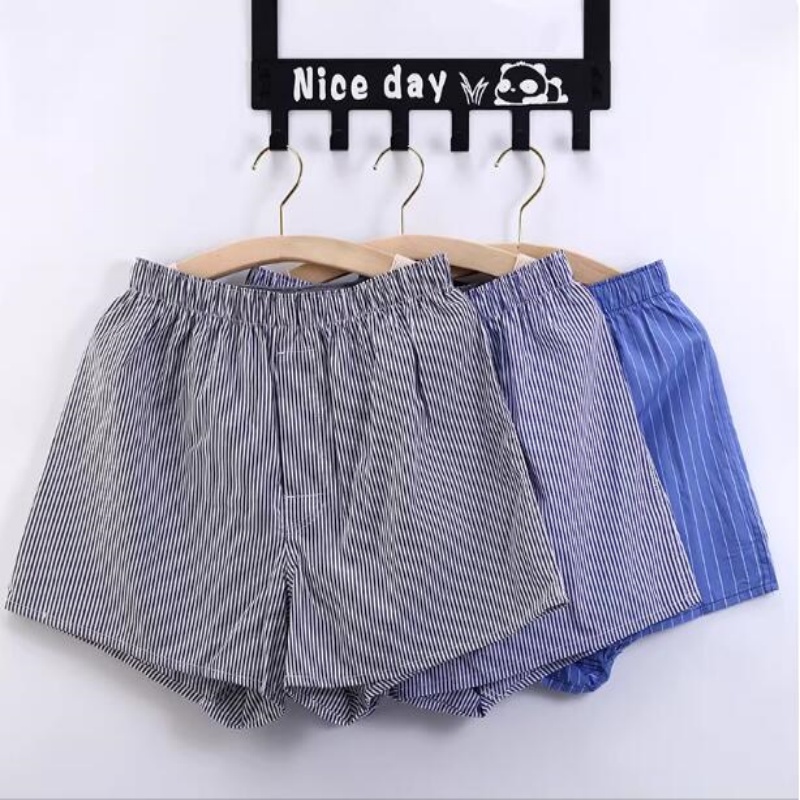 3ピース/ロットM-3XLのクラシック格子縞の男性ボクサーシ - Boxer Brief Pack Cotton のレビューと価格
