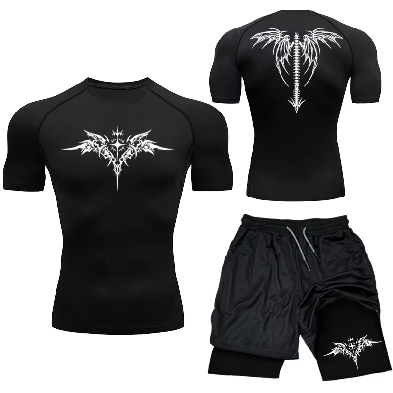 新しいメンズ MMA コンプレッション アスレチック セット - Compression Shorts Athletes のレビューと価格