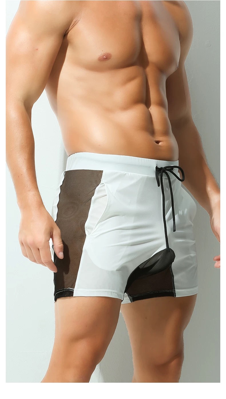 メンズ下着ビーチグリーンブルーボクサー超薄型アイスシルクロー - Mesh Sport Boxer のレビューと価格