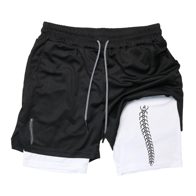 メンズ ランニングショーツ 2in1 ジム ワークアウト コ - Compression Shorts Athletes のレビューと価格