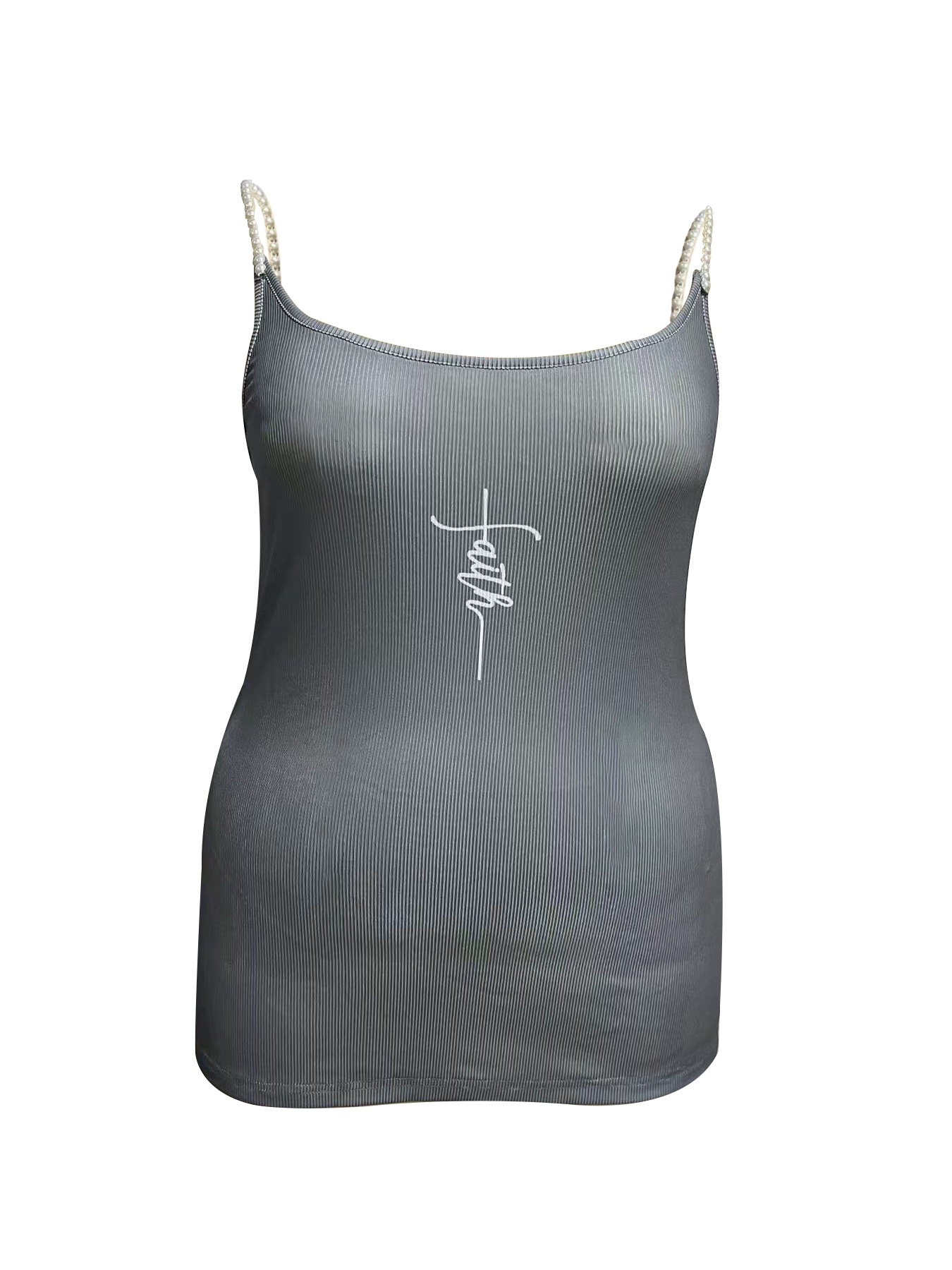 プラスサイズ スクエアネック パールストラップ リブ編みレタ - Tank Top Ribbed のレビューと価格